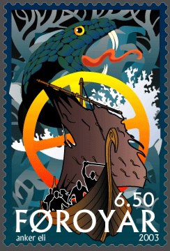 Faroer Briefmarke Odins Tod (Ragnarök)